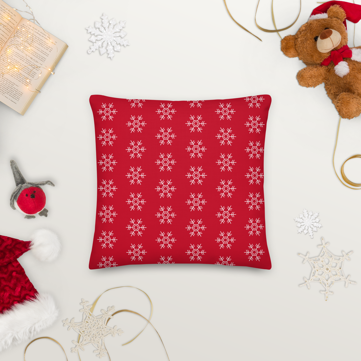 Snow Flake Double- sided Premium Pillow 18"x18"