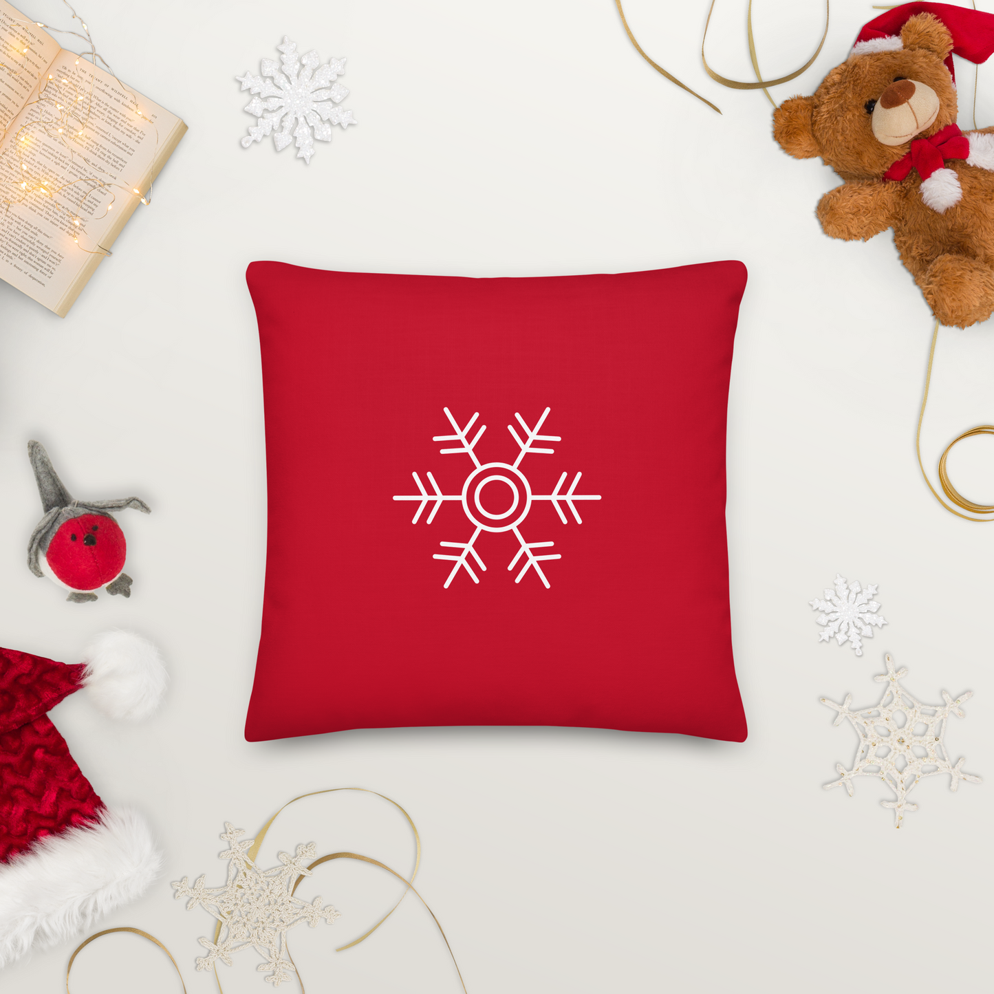 Snow Flake Double- sided Premium Pillow 18"x18"