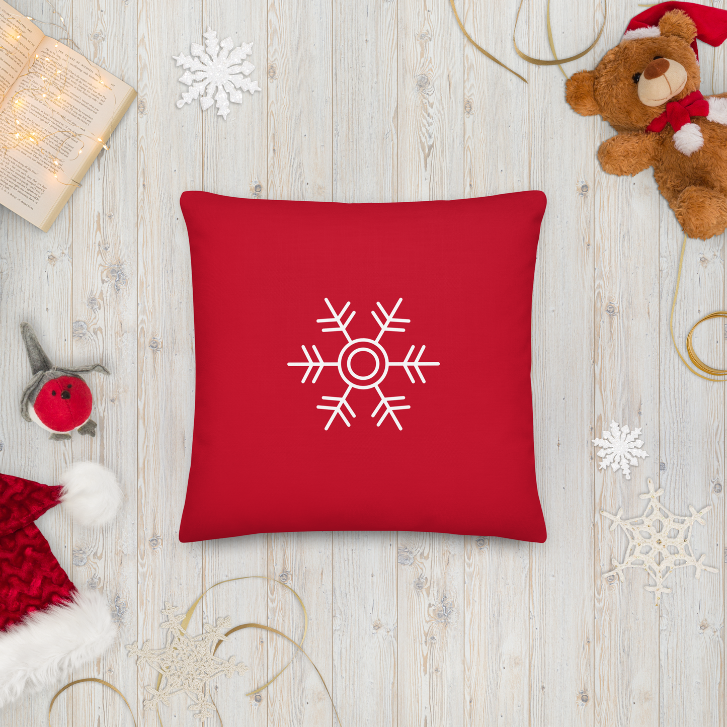 Snow Flake Double- sided Premium Pillow 18"x18"