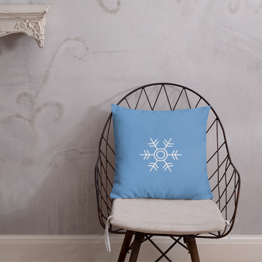 Snow Flake Premium Pillow (Blue)