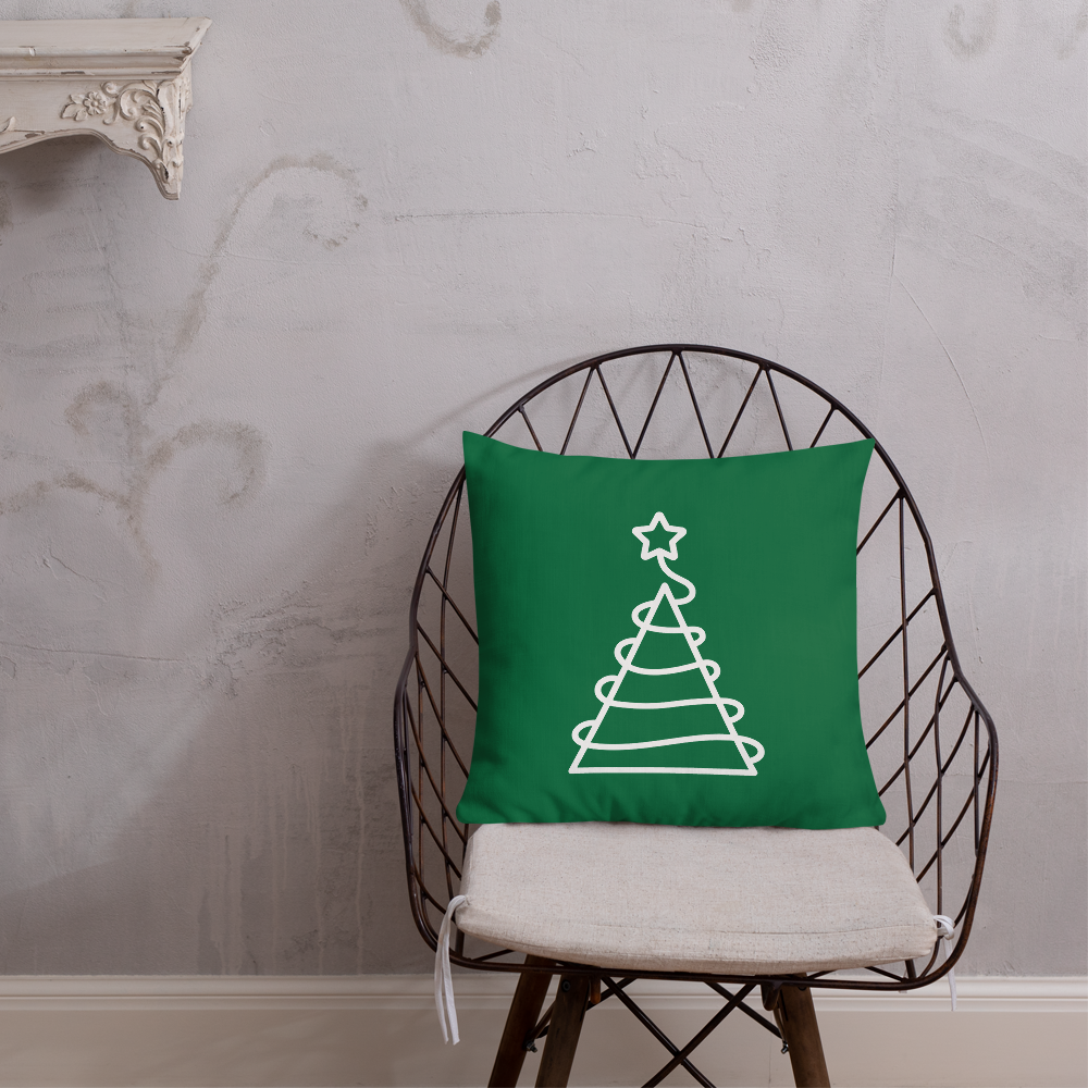 Xmas Tree Premium Pillow (Green)