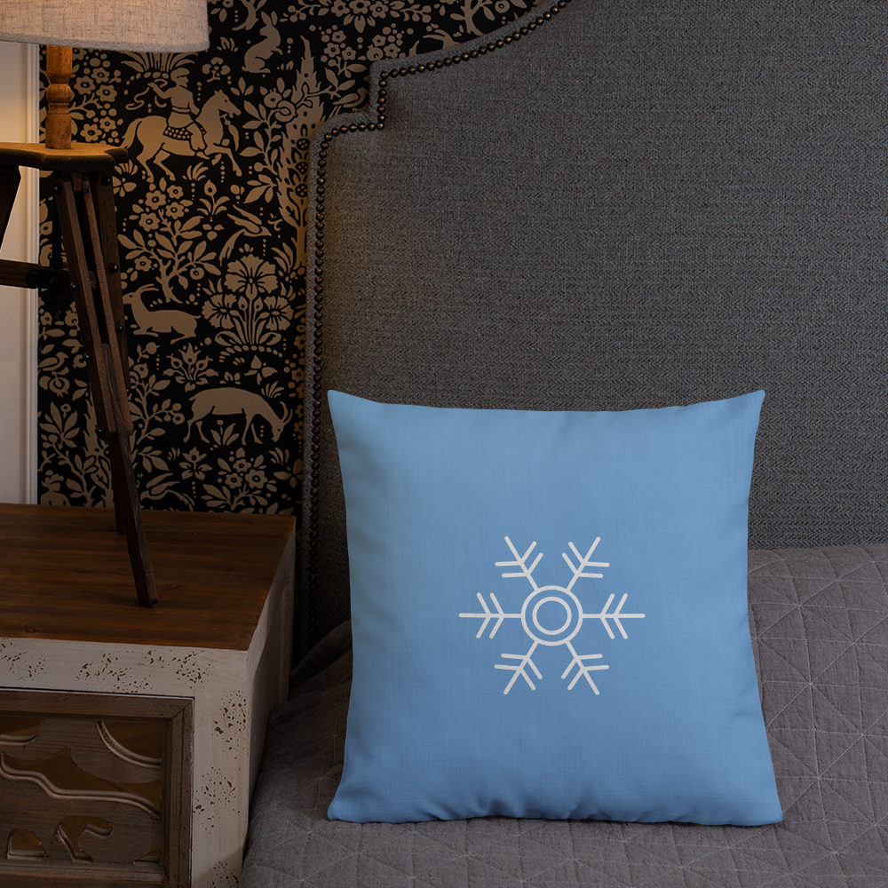 Snow Flake Premium Pillow (Blue)