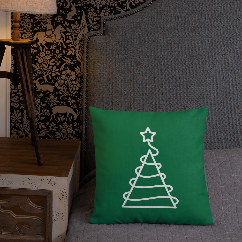 Xmas Tree Premium Pillow (Green)