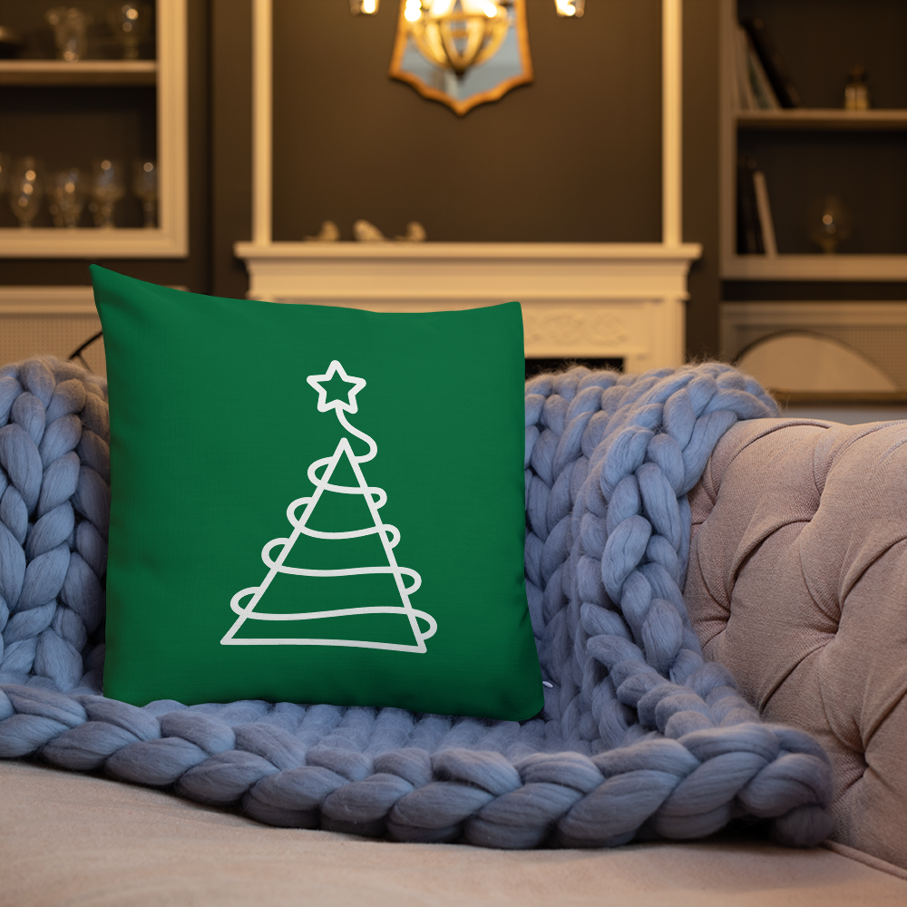 Xmas Tree Premium Pillow (Green)