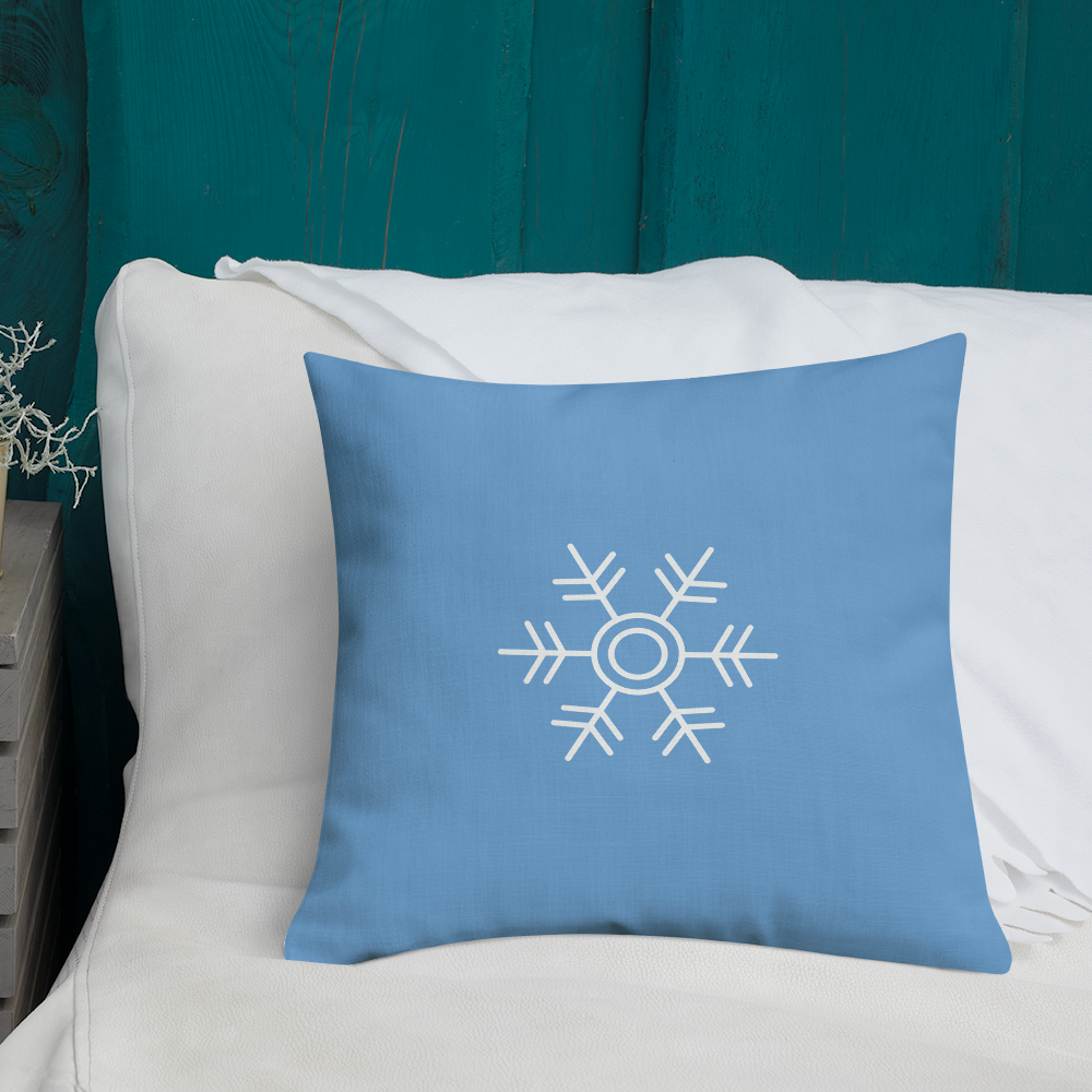 Snow Flake Premium Pillow (Blue)