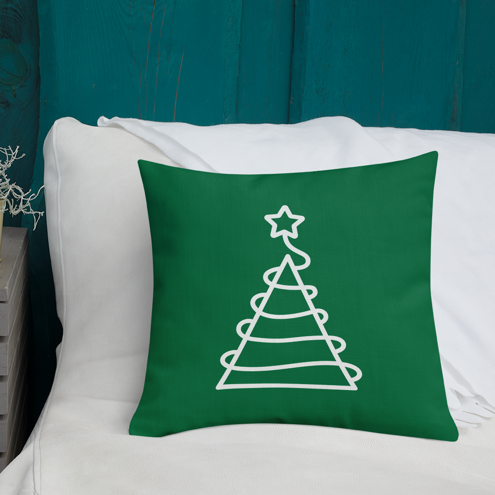 Xmas Tree Premium Pillow (Green)