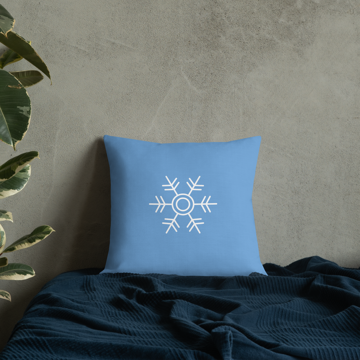 Snow Flake Premium Pillow (Blue)