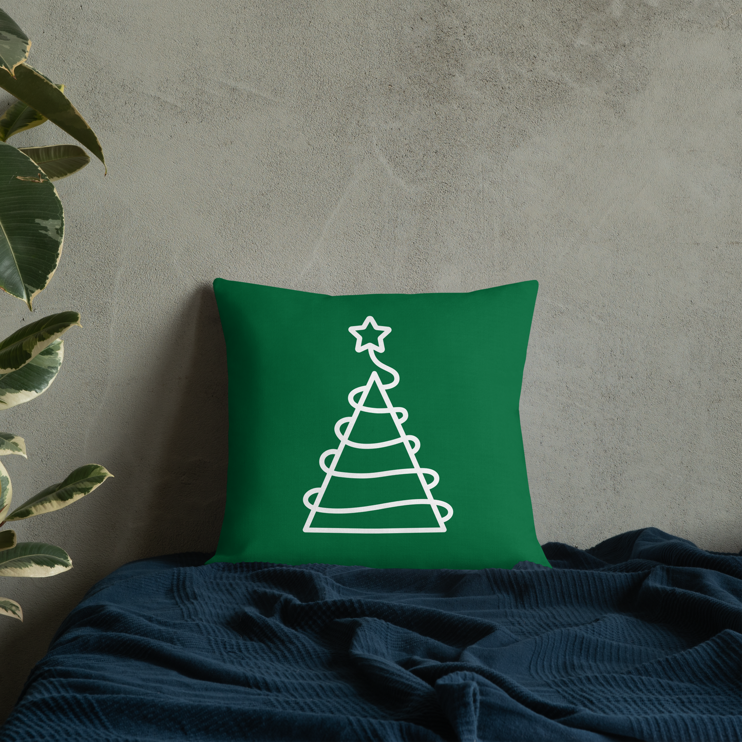 Xmas Tree Premium Pillow (Green)