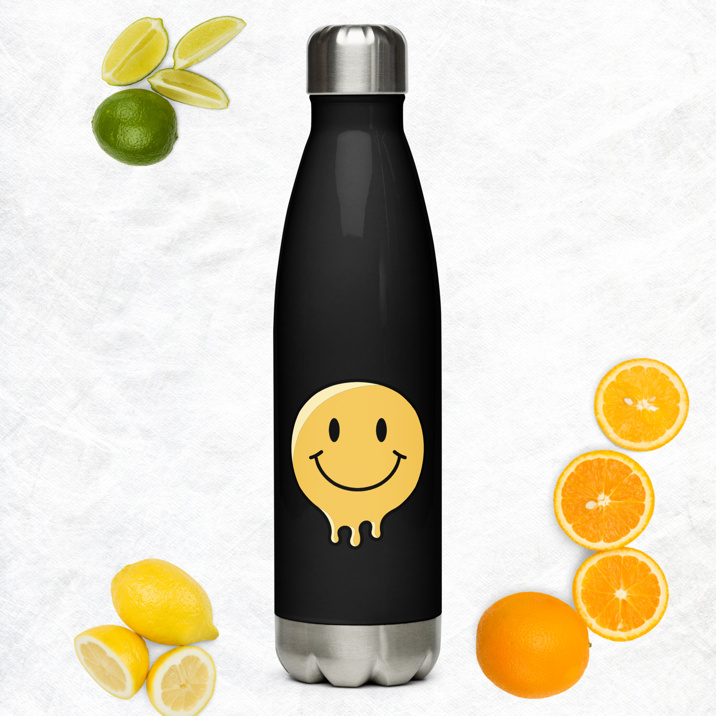 Smiley Face - 17 oz. Stainless Steel Water Bottle