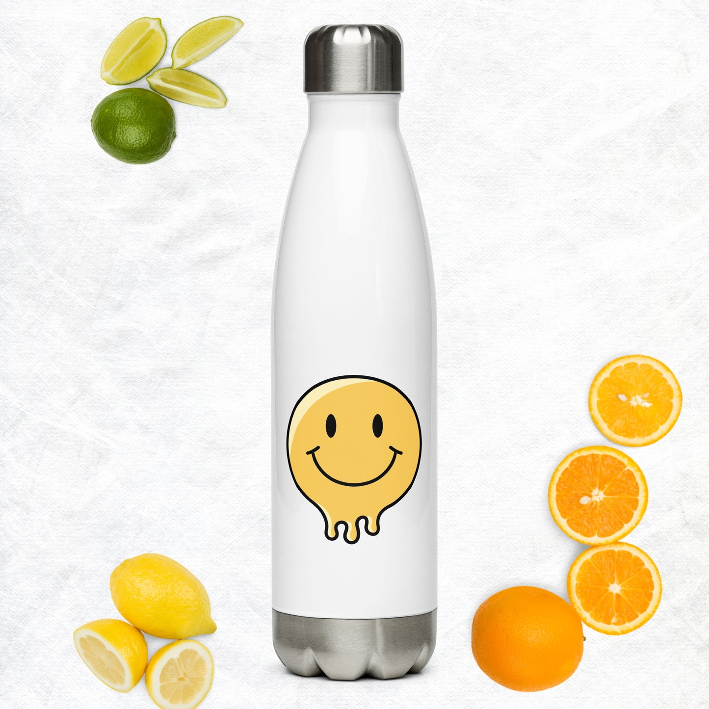 Smiley Face - 17 oz. Stainless Steel Water Bottle