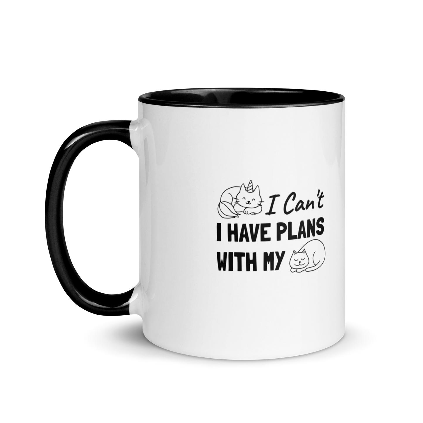 Plans With Cat - 11 oz. Mug with Color Inside