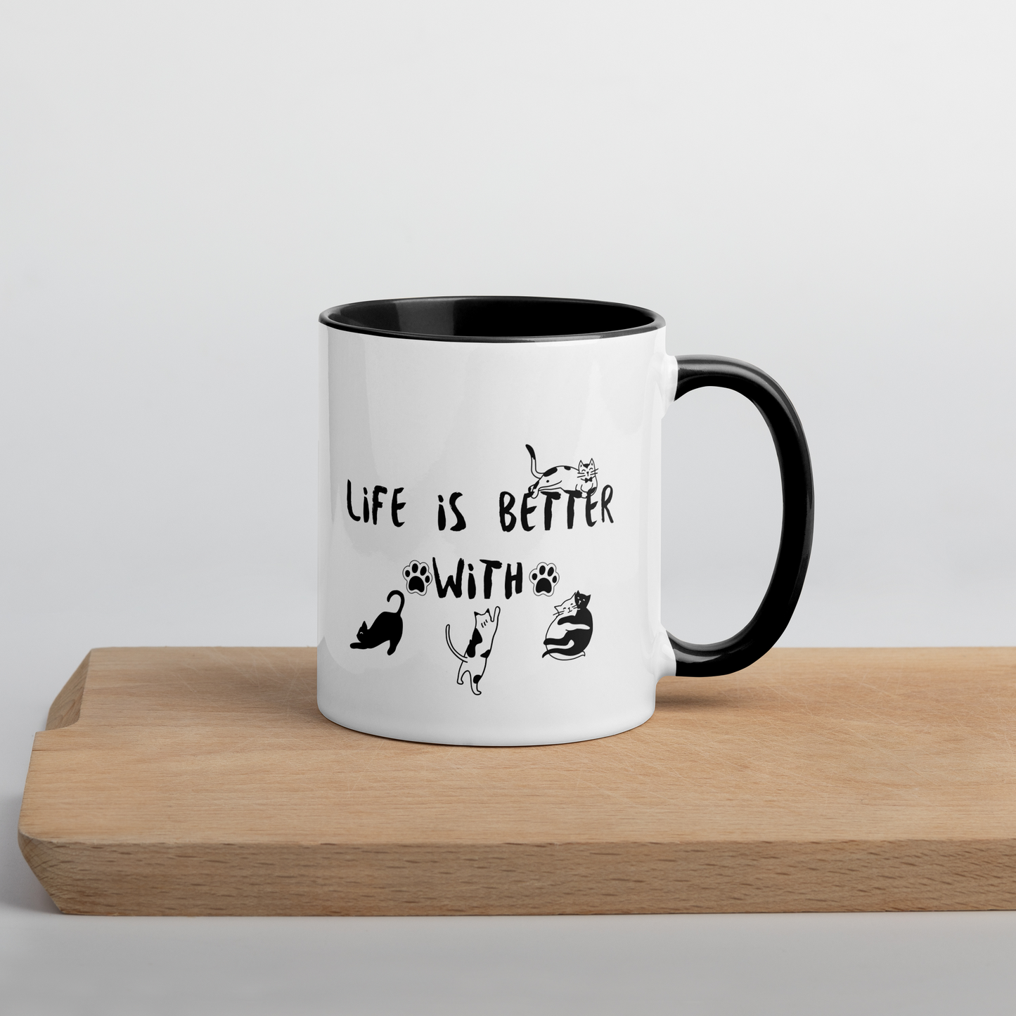 Life Is Better With Cats - 11 oz. Mug with Color Inside