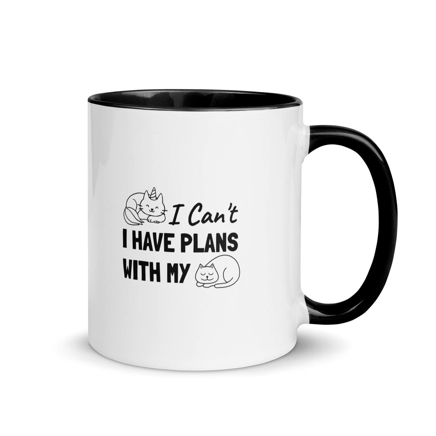 Plans With Cat - 11 oz. Mug with Color Inside