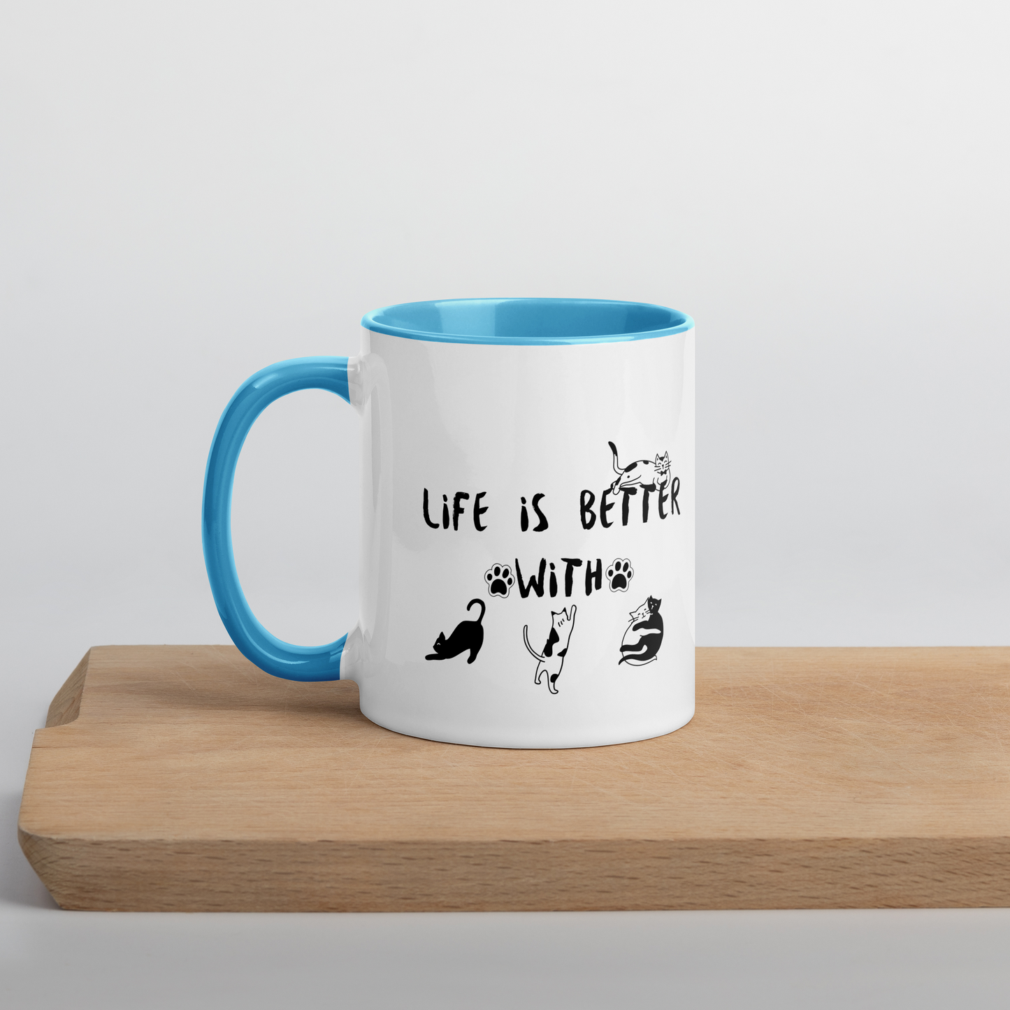 Life Is Better With Cats - 11 oz. Mug with Color Inside