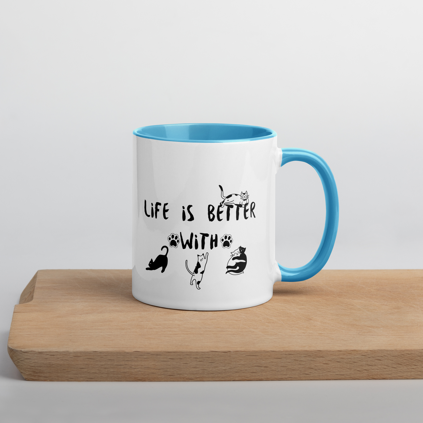 Life Is Better With Cats - 11 oz. Mug with Color Inside