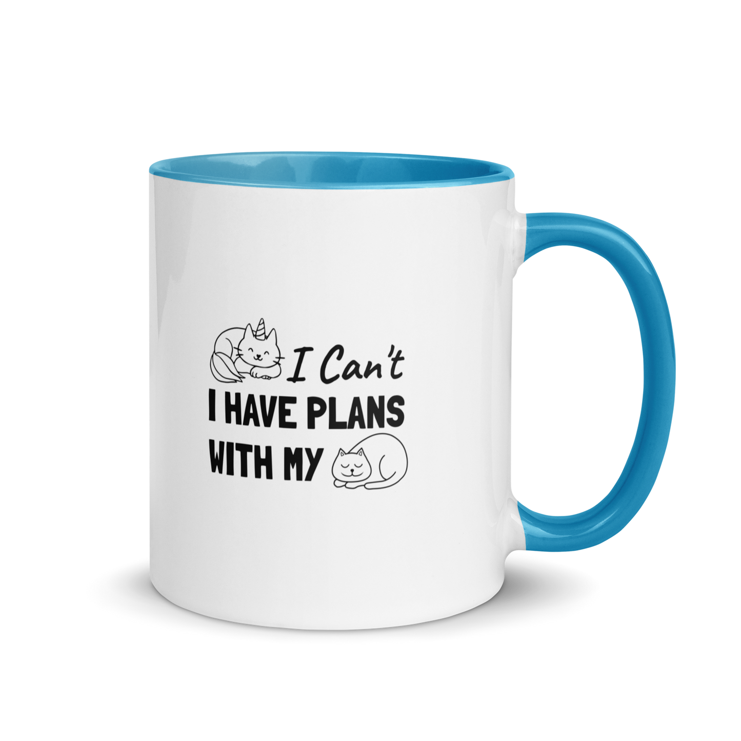 Plans With Cat - 11 oz. Mug with Color Inside