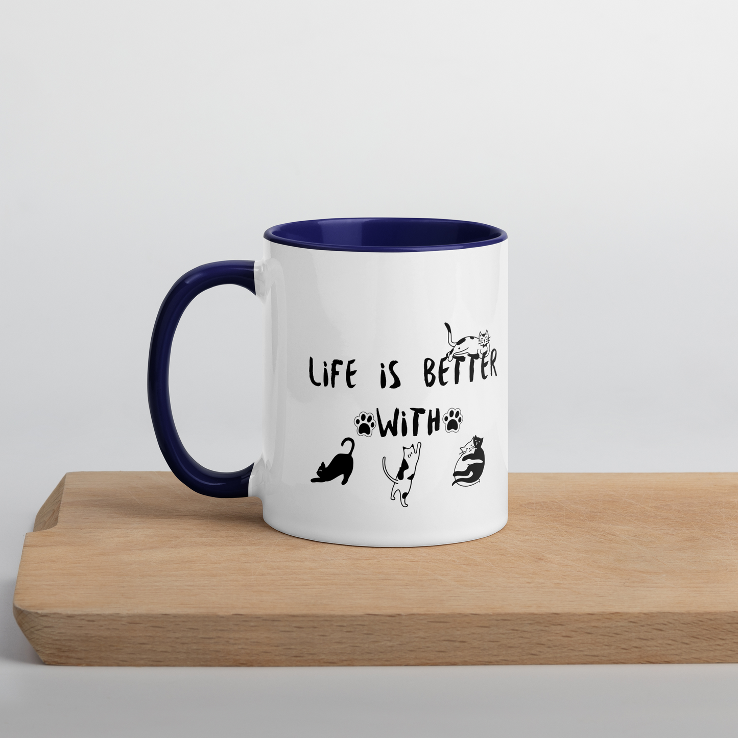 Life Is Better With Cats - 11 oz. Mug with Color Inside