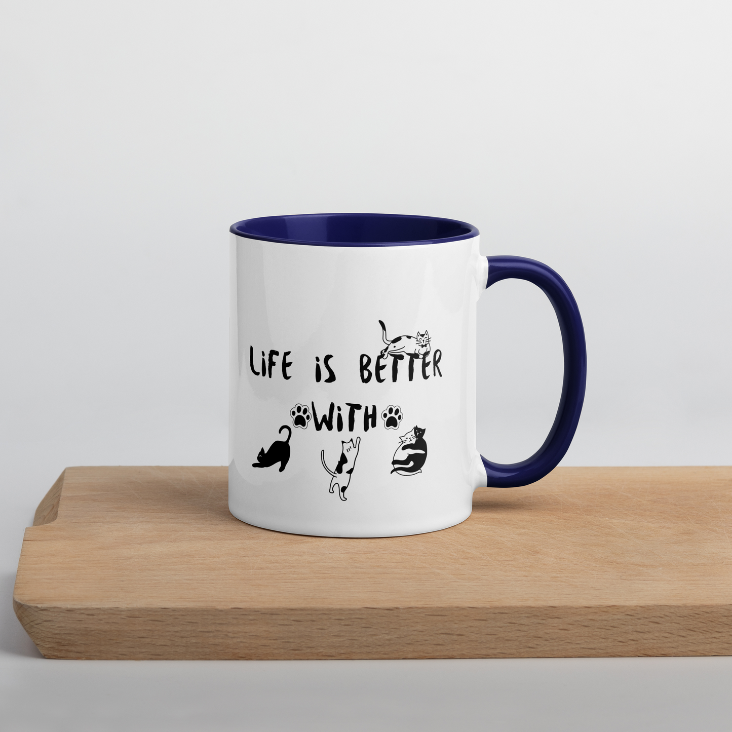 Life Is Better With Cats - 11 oz. Mug with Color Inside