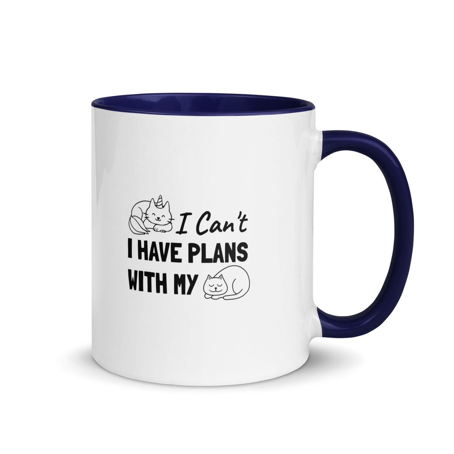 Plans With Cat - 11 oz. Mug with Color Inside