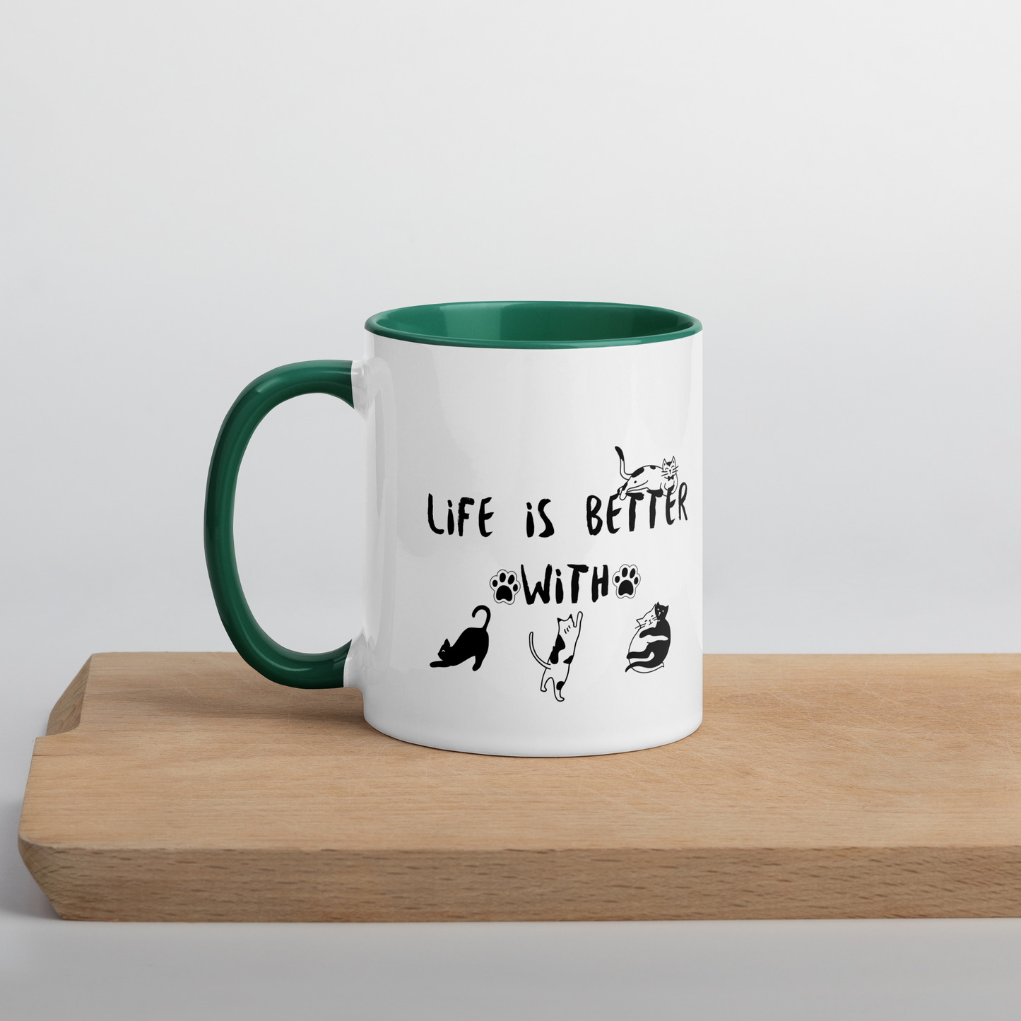 Life Is Better With Cats - 11 oz. Mug with Color Inside