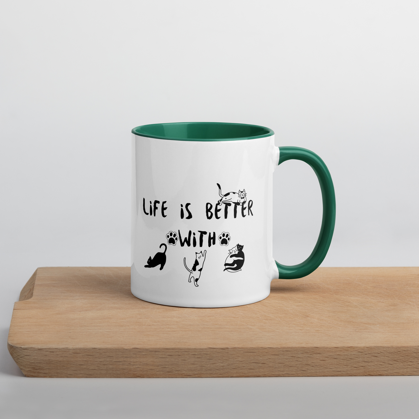 Life Is Better With Cats - 11 oz. Mug with Color Inside