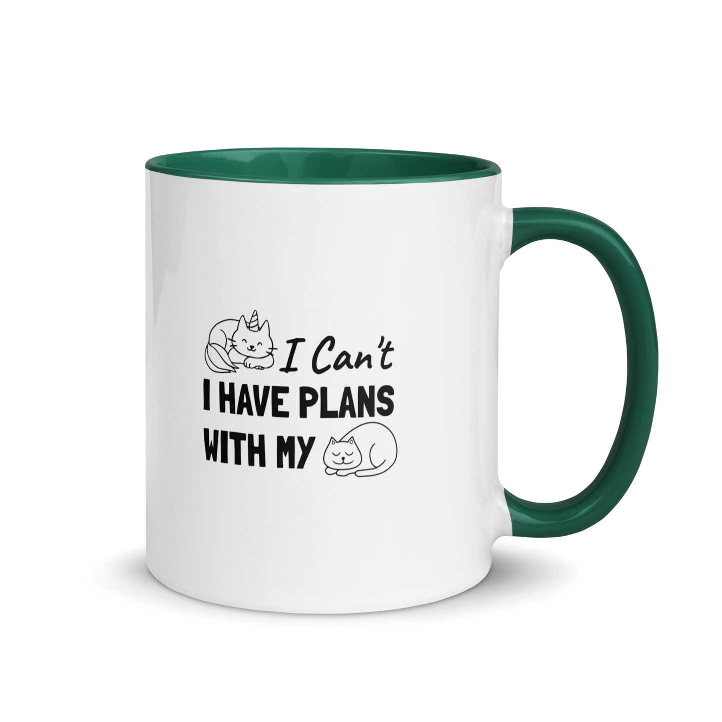 Plans With Cat - 11 oz. Mug with Color Inside