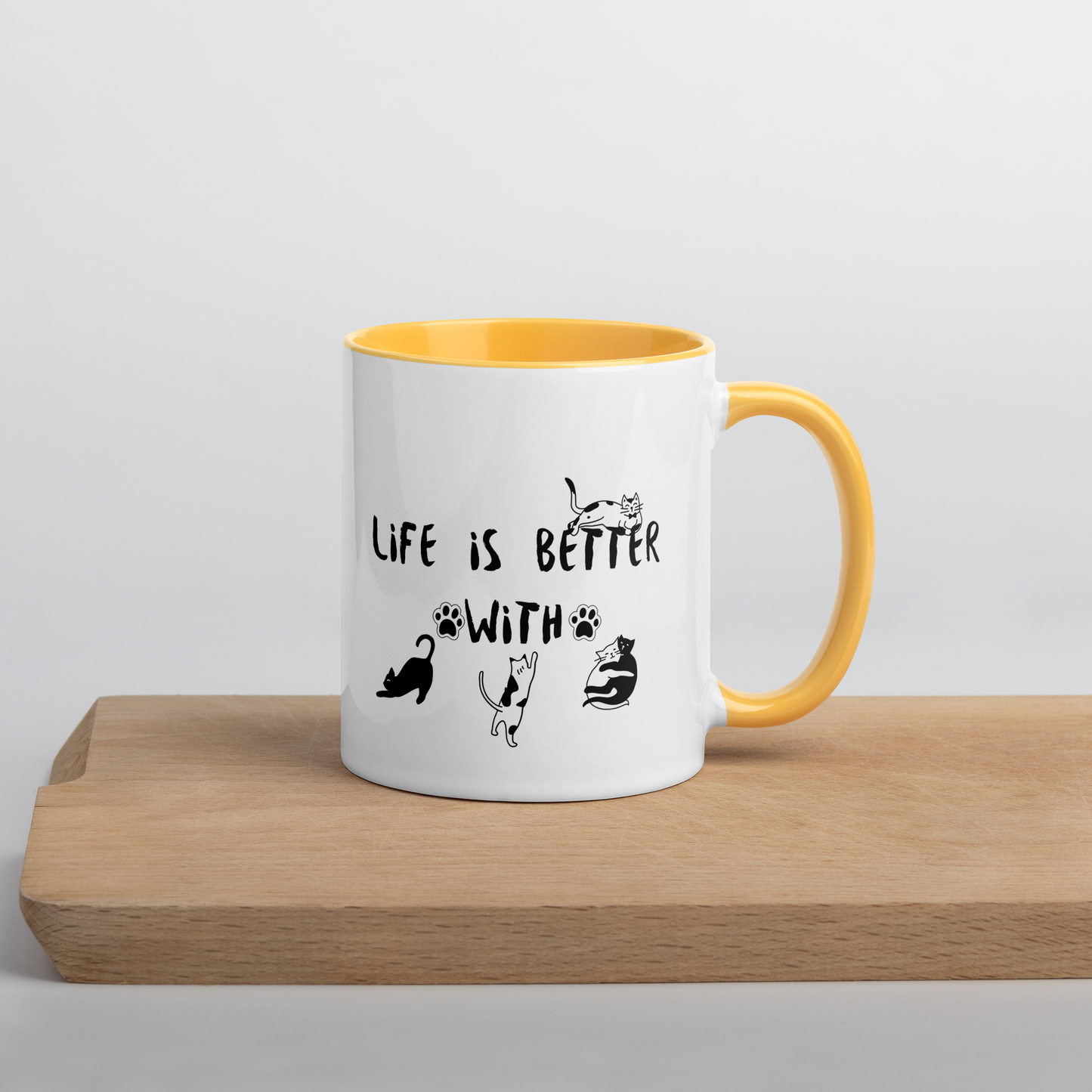 Life Is Better With Cats - 11 oz. Mug with Color Inside