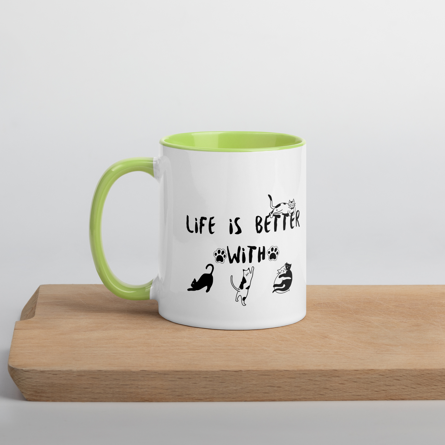 Life Is Better With Cats - 11 oz. Mug with Color Inside