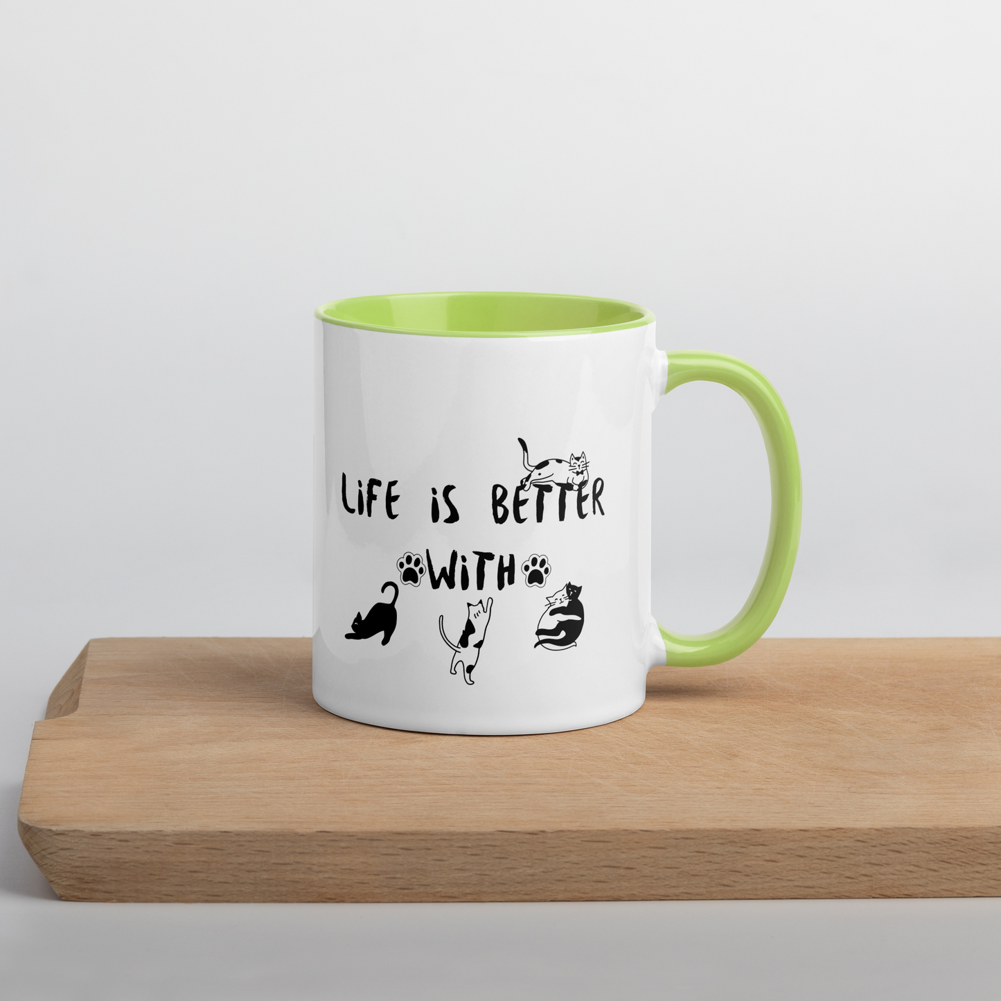 Life Is Better With Cats - 11 oz. Mug with Color Inside