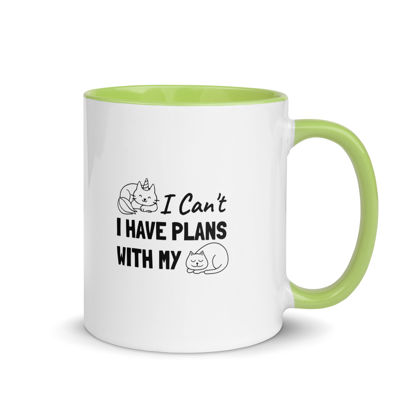 Plans With Cat - 11 oz. Mug with Color Inside