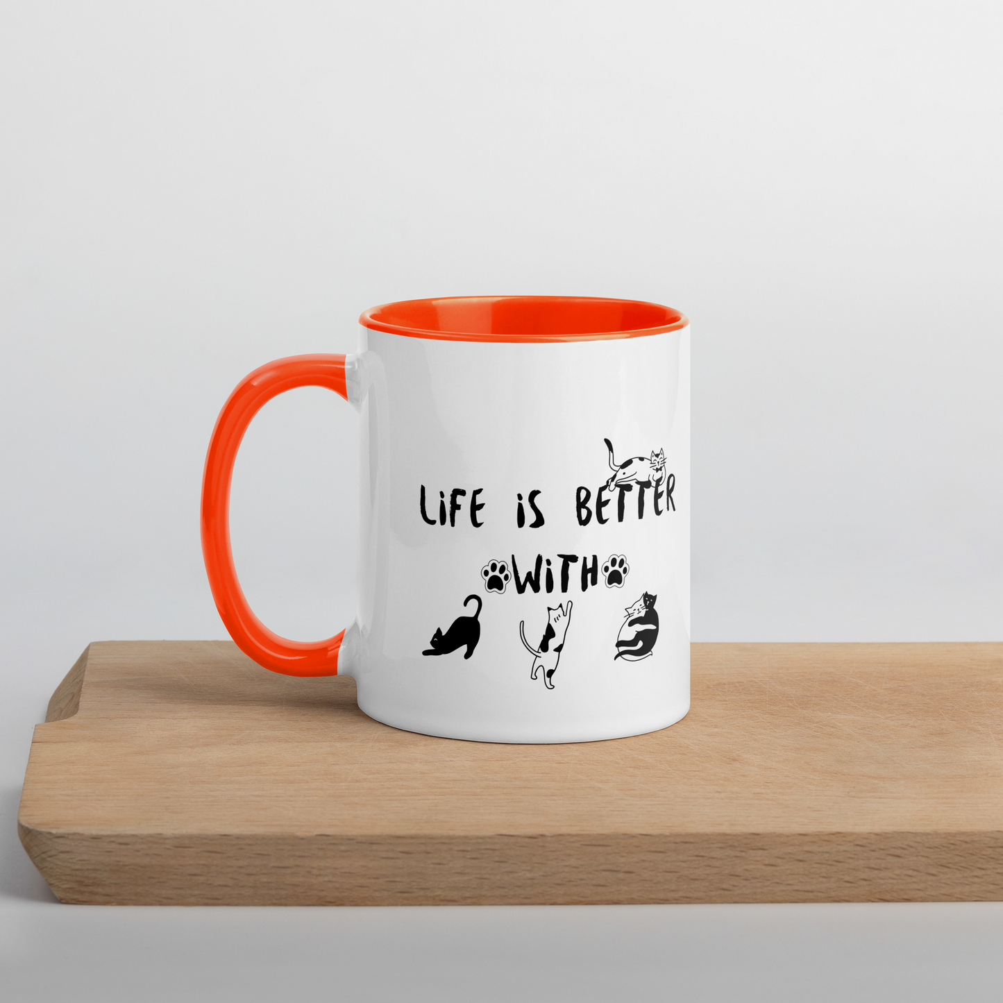 Life Is Better With Cats - 11 oz. Mug with Color Inside