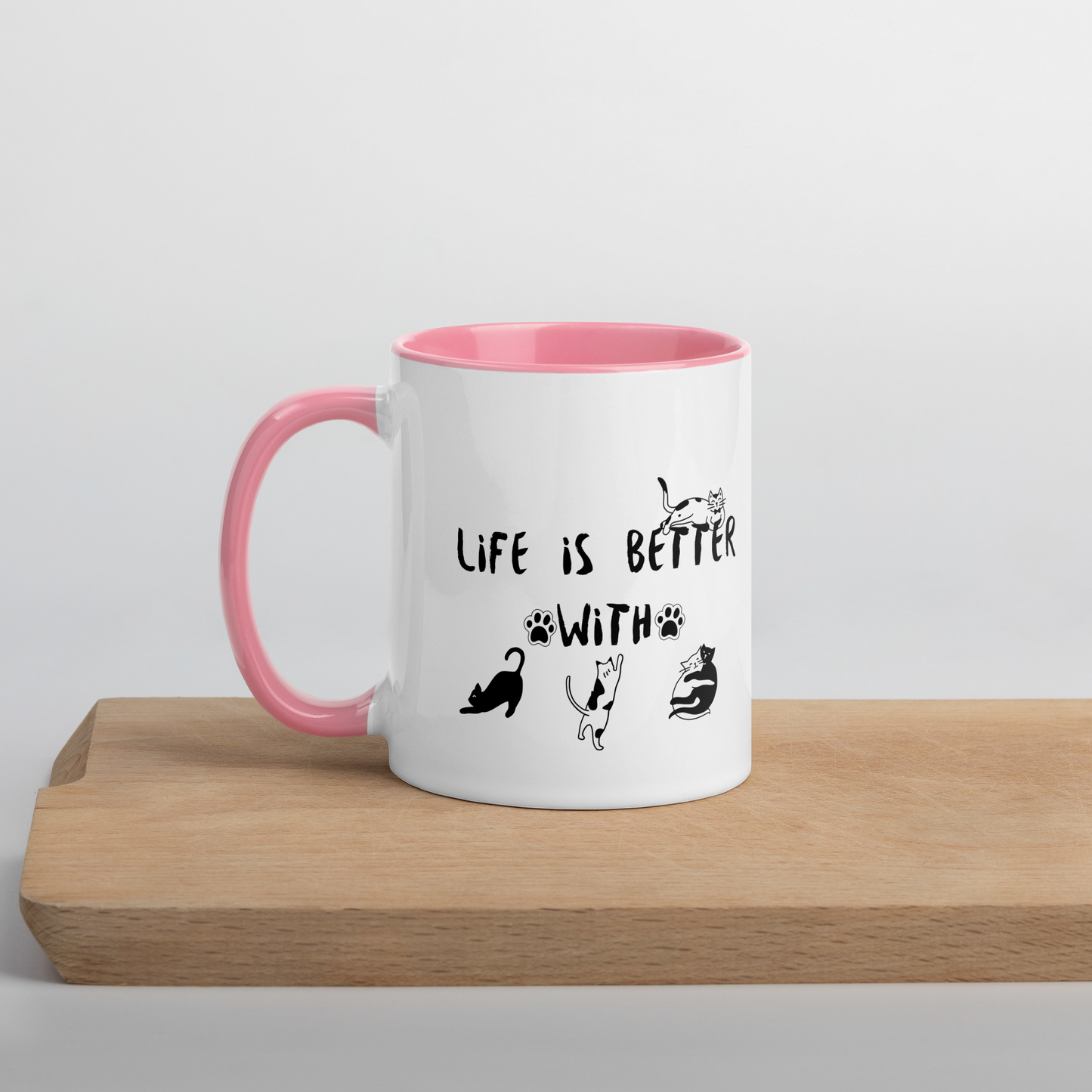 Life Is Better With Cats - 11 oz. Mug with Color Inside