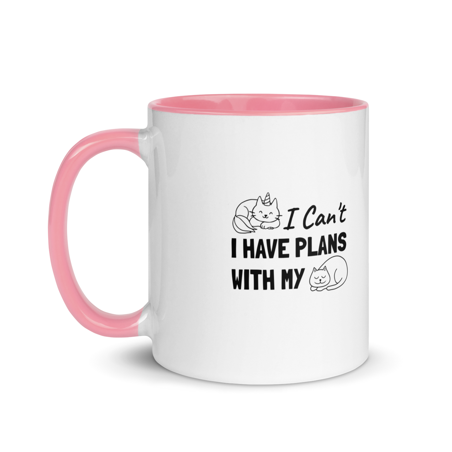 Plans With Cat - 11 oz. Mug with Color Inside