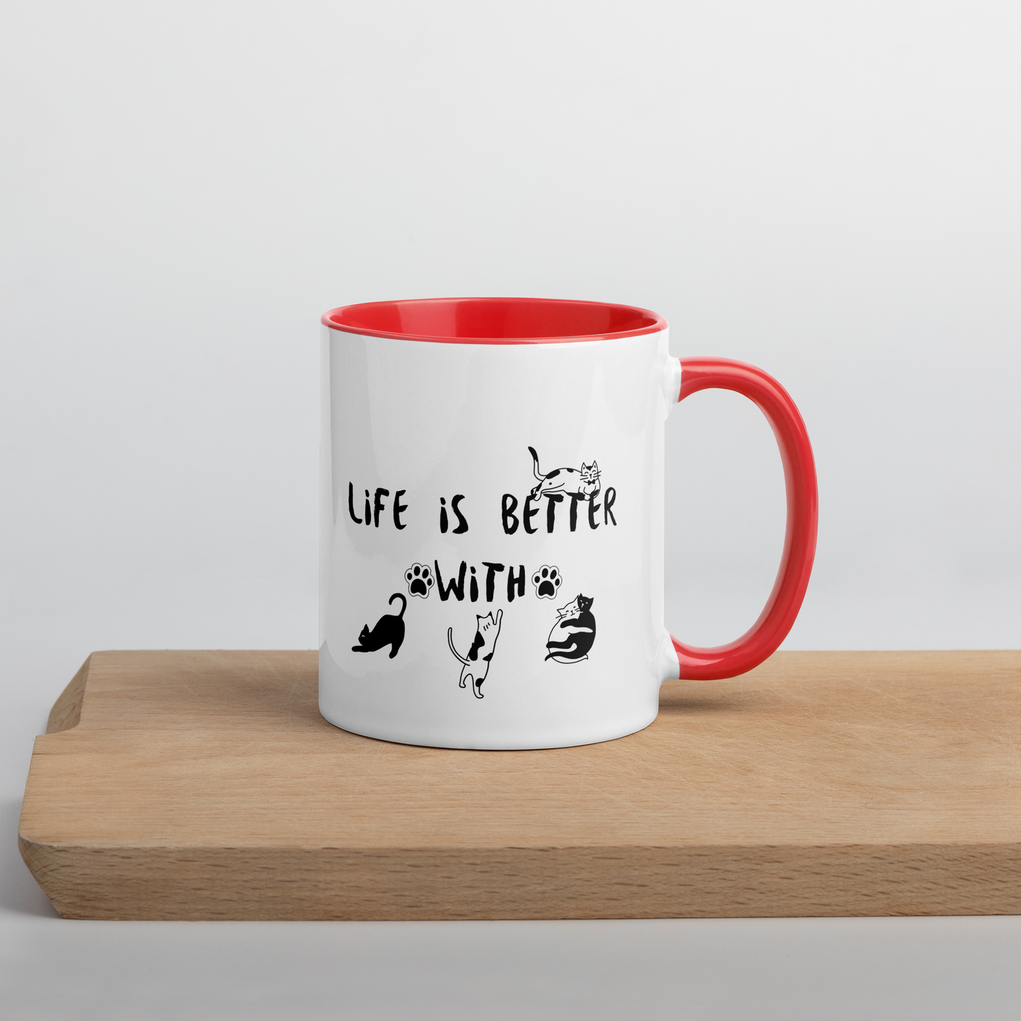 Life Is Better With Cats - 11 oz. Mug with Color Inside