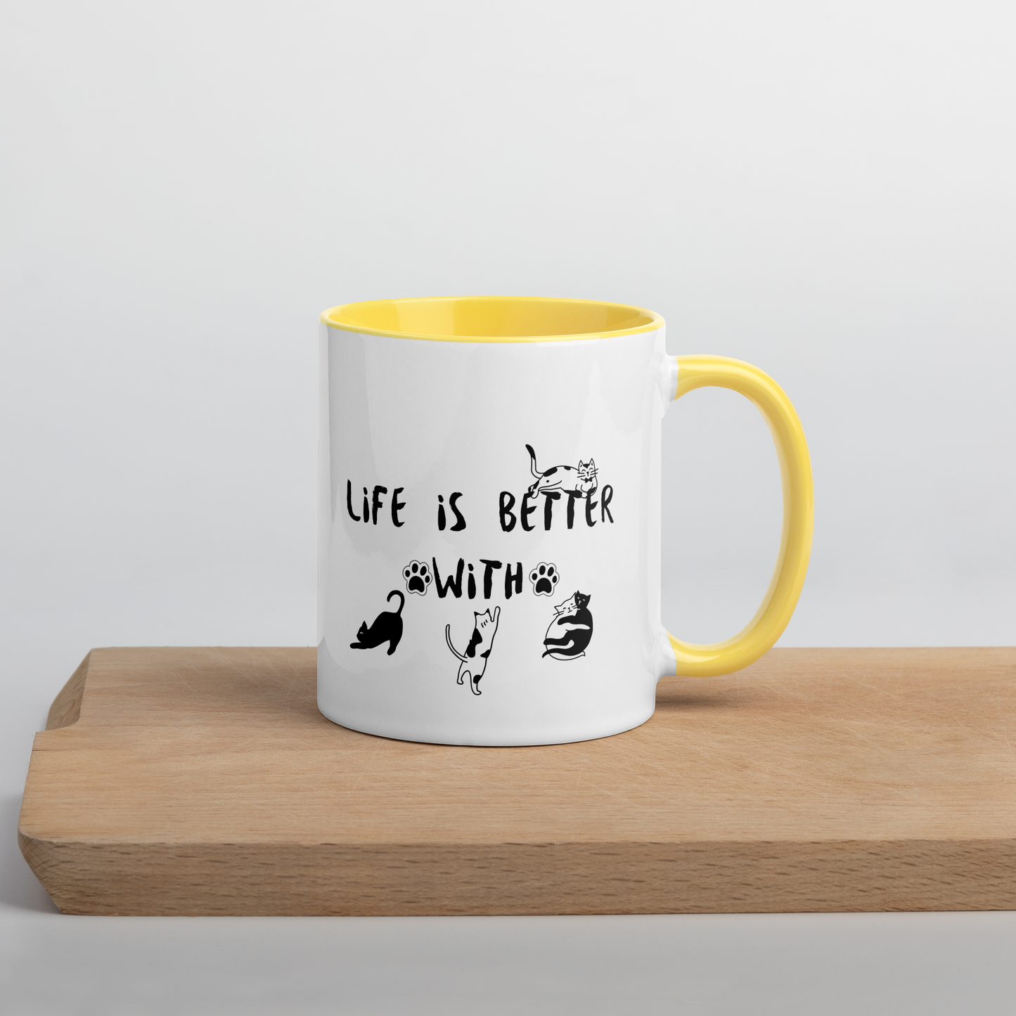 Life Is Better With Cats - 11 oz. Mug with Color Inside