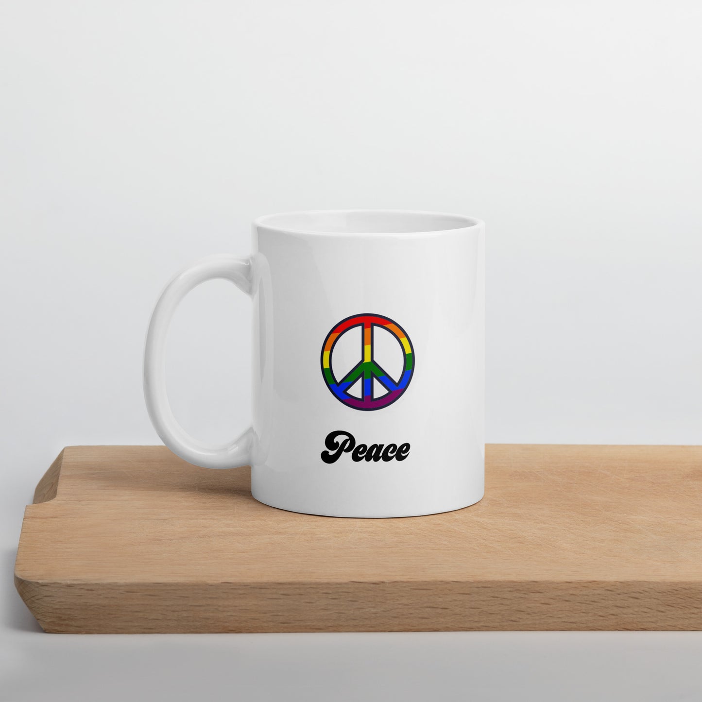 Peace - 11 oz. White glossy mug (Rainbow)