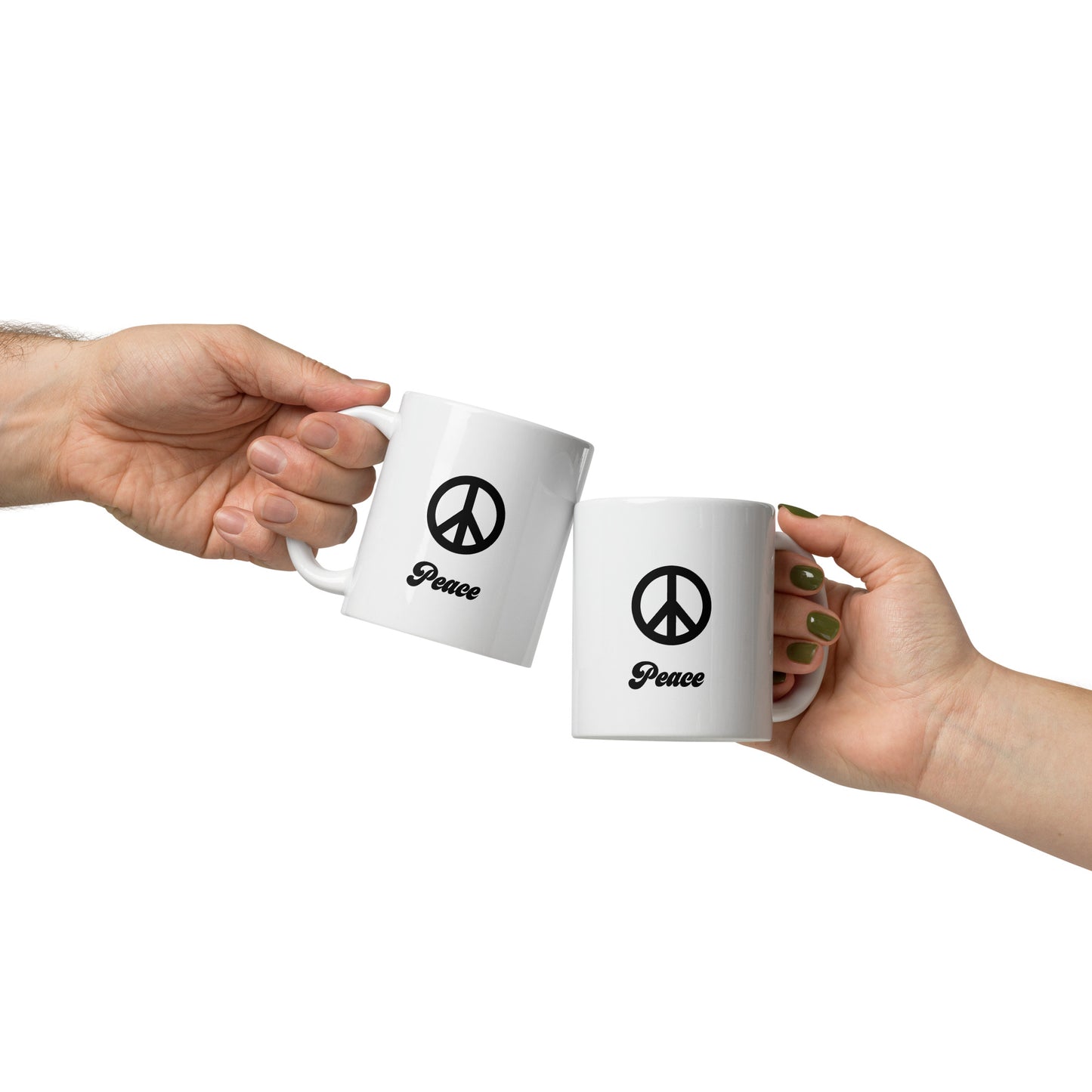 Peace - 11 oz. White glossy mug (Black)