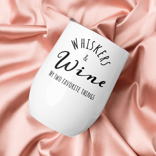 Whiskers & Wine - 12 oz. Wine tumbler (White)